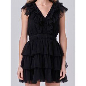 Endless Rose Black Tiered Dress